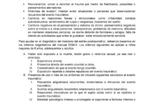 Criterios para el diagnóstico de trastorno por estrés postraumático