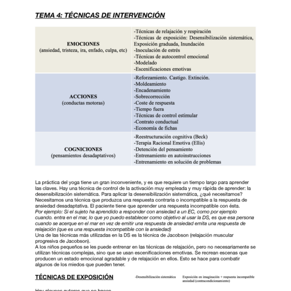 Diferencia entre inoculación del estrés y desensibilización sistemática