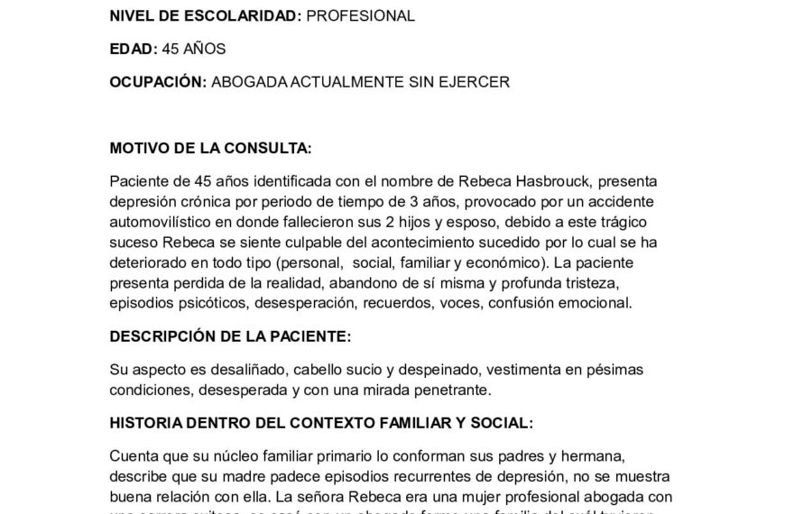 Modelo de informe psicológico por estrés postraumático