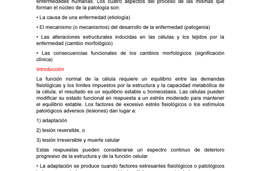 Respuestas celulares ante el estrés y las agresiones por tóxicos